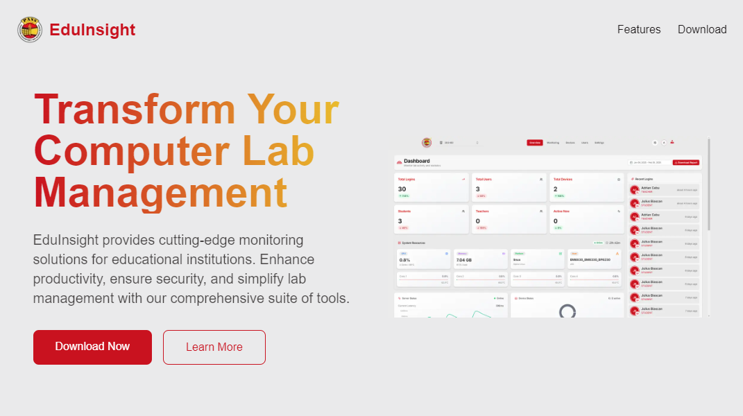 EduInsight - Computer Lab Monitoring System